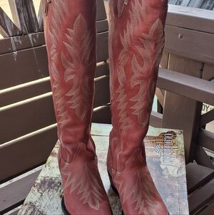 Western Boots Old Gringo Moreen Tall Red Over the Knee Boots